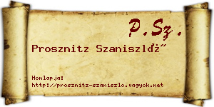 Prosznitz Szaniszló névjegykártya